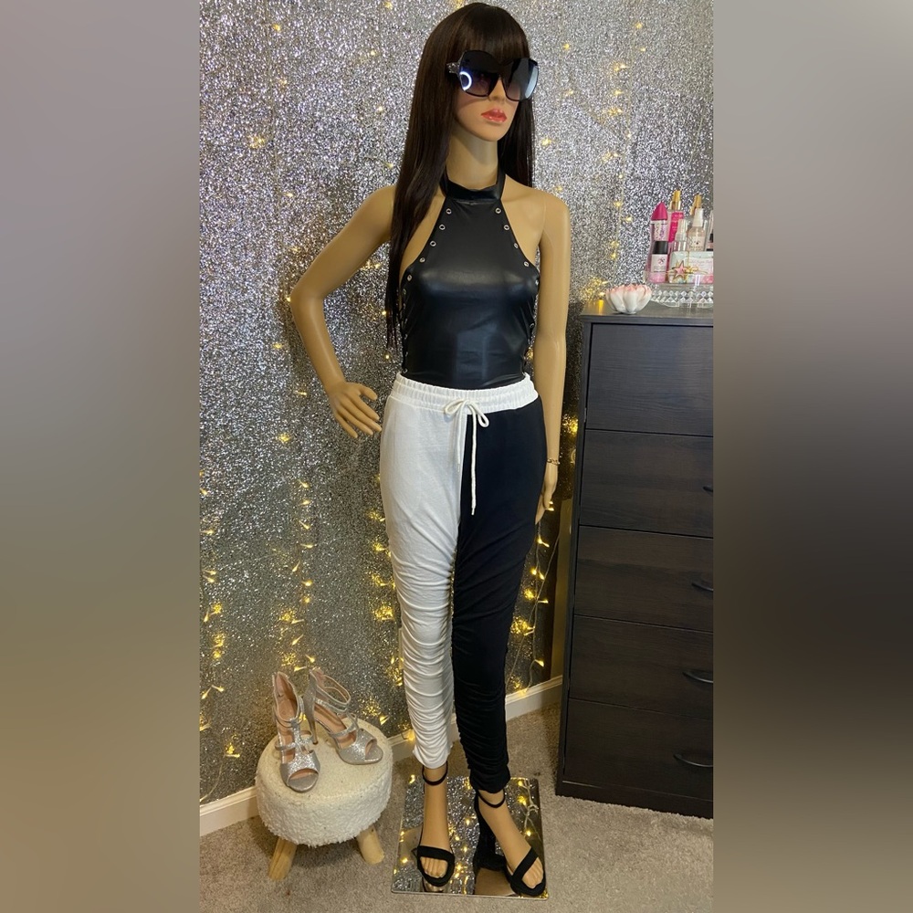 Faux Leather Lace Up Bodysuit - Picture 5 of 14